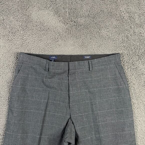J Crew Pants Mens 35x32 Gray Plaid Thompson Classic Fit Chinos Preppy NWT - Picture 2 of 15